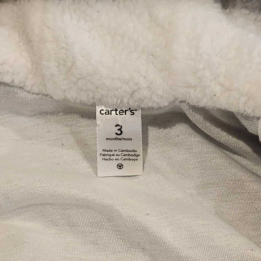 CARTER'S Snap Around Quilted Unisex Blue Baby Snow Bunting 3 months